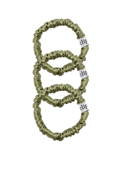 Luksus Silke Scrunchie 3pk - WASABI